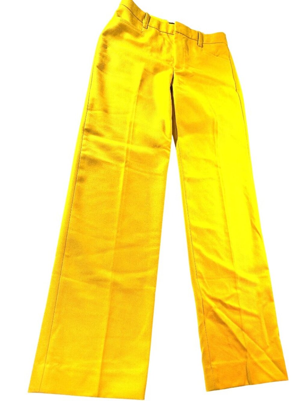Banana Republic Yellow Trouser Pants Womens Size 6 100% Wool Wide Leg Made In Jo - Picture 6 of 11